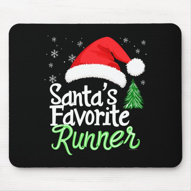 Tapis De Souris Cute Funny Santa's Favorite Runner Christmas Run H (Devant)