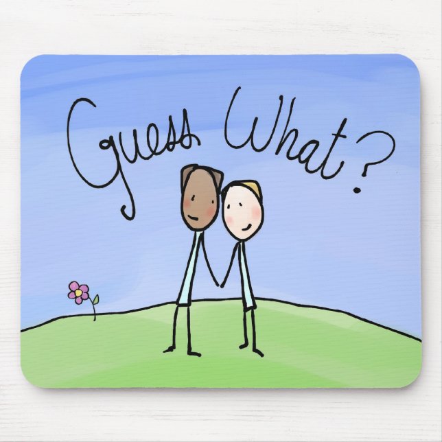Tapis De Souris Cute Gay Couple Guess What (Devant)