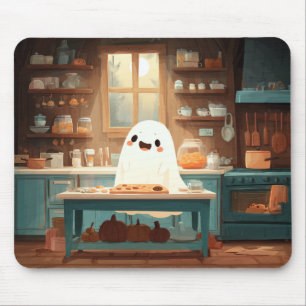 Tapis De Souris Cute Ghost Baking Cookies - Cosy Éffrayant Mousepa