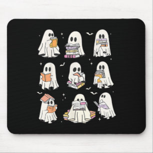 Tapis De Souris Cute Ghost Lecture Livre Amateurs Halloween Funny