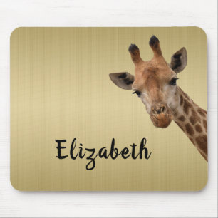 Tapis De Souris Cute Giraffe Animal Nom personnalisé