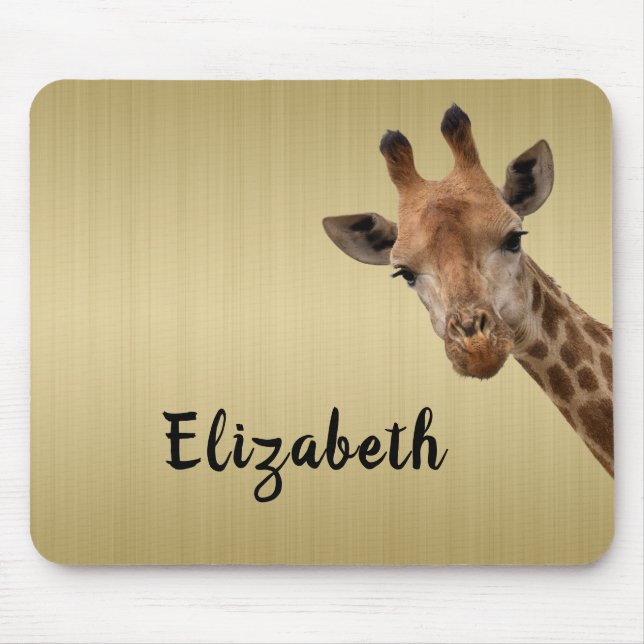 Tapis De Souris Cute Giraffe Animal Nom personnalisé (Devant)