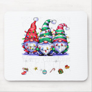 Tapis De Souris Cute Gnomes Joyeux Noël Lumière Famille Gnome Xma