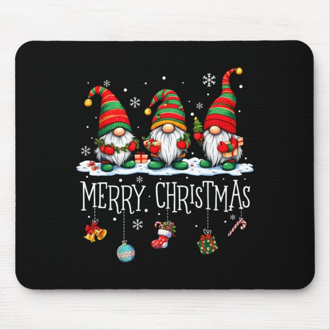 Tapis De Souris Cute Gnomes Merry Christmas Light Family Gnome Xma (Devant)