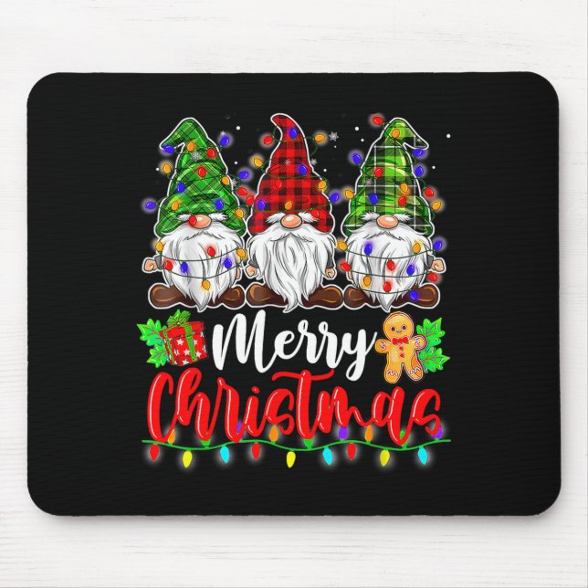 Tapis De Souris Cute Gnomes Merry Christmas Light Family Gnome Xma (Devant)