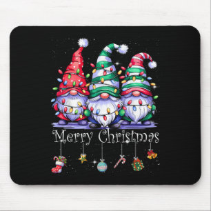 Tapis De Souris Cute Gnomes Merry Christmas Light Family Gnome Xma