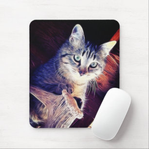 Tapis De Souris Cute Grey Kitten En Rafters Photo De Gros Plan