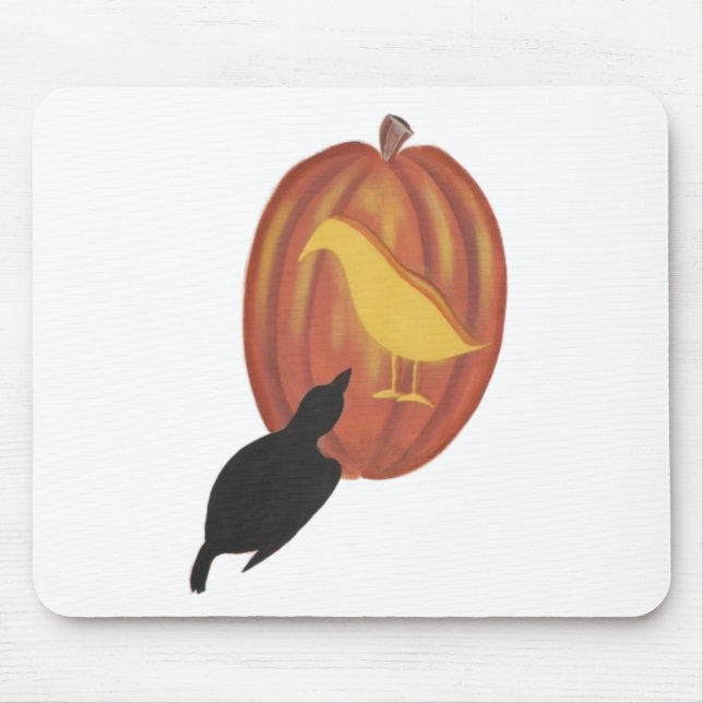 Tapis De Souris Cute Halloween Jack O'Lantern et Crow (Devant)