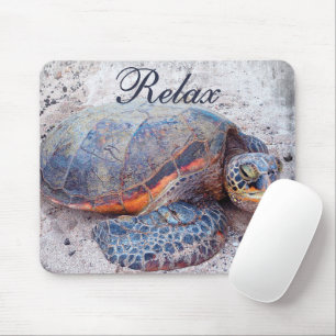 Tapis De Souris Cute Hawaiian Honu Sea Turtle Photo Relax Quote