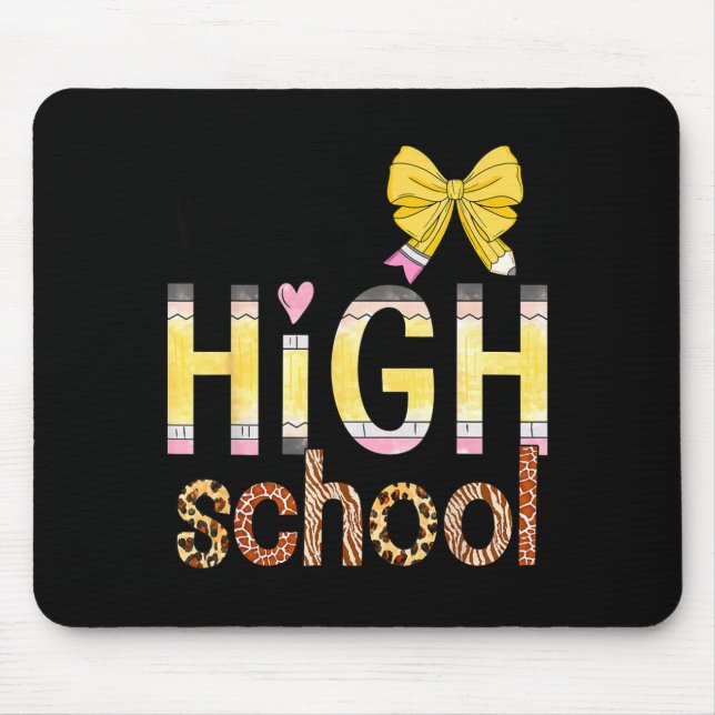 Tapis De Souris Cute Hello High School Animal Print Teacher Back T (Devant)