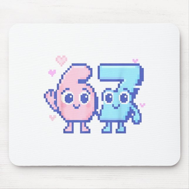 Tapis De Souris Cute Kawaii 67 Six Seven Meme 6 7 Girls Italian Br (Devant)