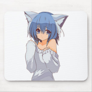 Tapis De Souris Cute Kawaii Chat-girl Waifu