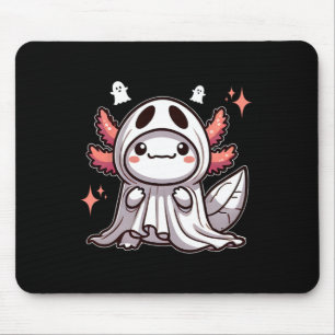 Tapis De Souris Cute Kawaii Halloween Ghost Axolotl