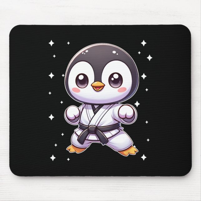 Tapis De Souris Cute Kawaii Karate Penguin Martial Arts 1 (Devant)
