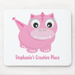 Tapis De Souris Cute Kawaii Pink Dino