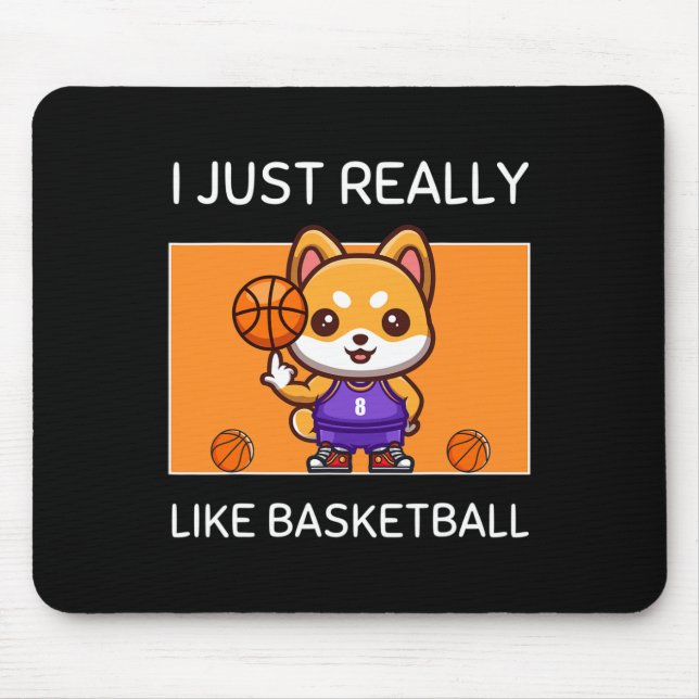 Tapis De Souris Cute Kawaii Shiba Inu Je Vraiment Comme Basketbal (Devant)