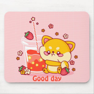 Tapis De Souris Cute Kawaii Shiba Inu Pink Mousepad