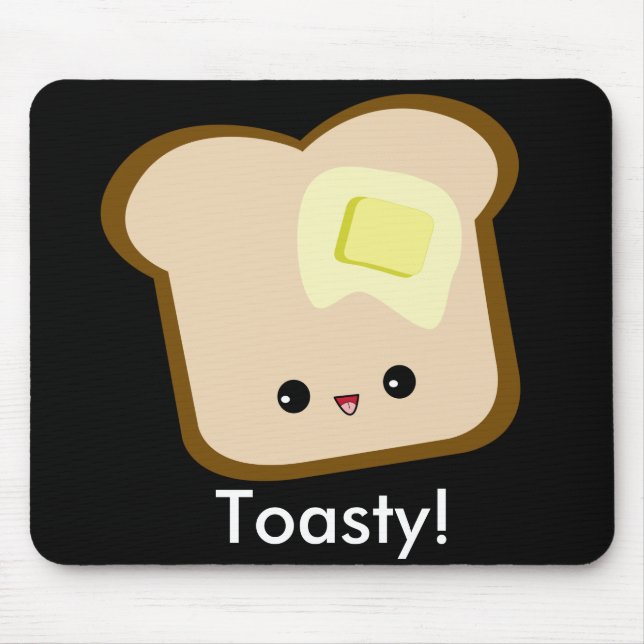 Tapis De Souris Cute kawaii Toasty! pain grillé et beurre mousepad (Devant)