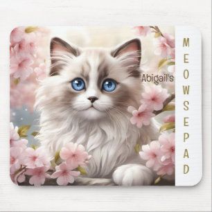 Tapis De Souris Cute Kitten Spring Rose Sakura Nom Mousepad