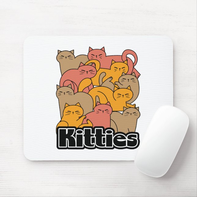 Tapis De Souris Cute Kitties Design - Cat Art adorable (Avec souris)