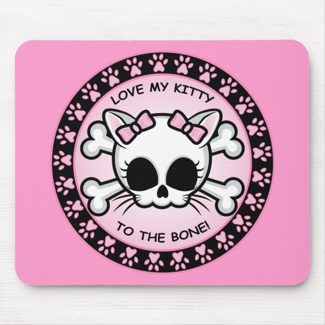 Tapis De Souris Cute Kitty Crâne (Devant)