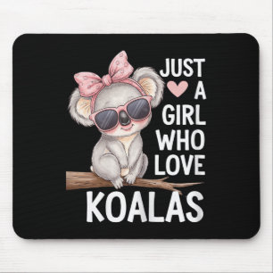 Tapis De Souris Cute Koala Avec Bow Juste Une Fille Qui Aime Koala