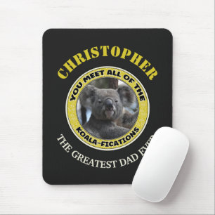 Tapis De Souris Cute koala ‘jouer sur les mots’ personnalisée 