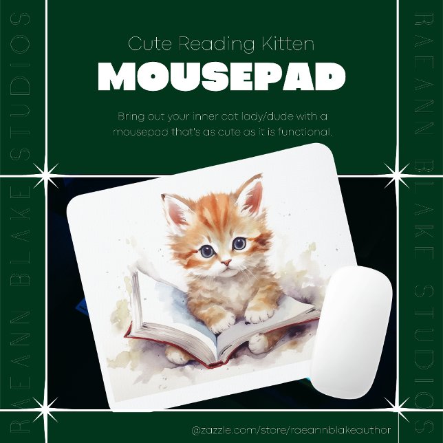 Tapis De Souris Cute Lecture Kitten Mousepad (Créateur téléchargé)