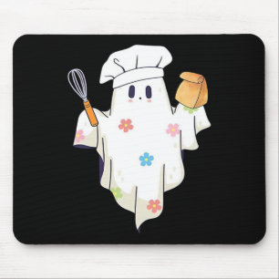 Tapis De Souris Cute Little Ghost Chef Drôle Déjeuner Drôle Cafété