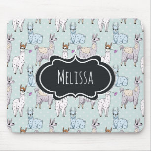 Tapis De Souris Cute Llama Motif Pois