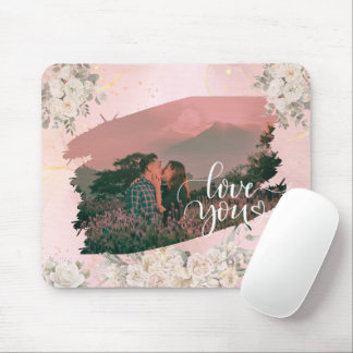 Tapis De Souris Cute Lote You Photo Personnalisée Pour Couple Rose