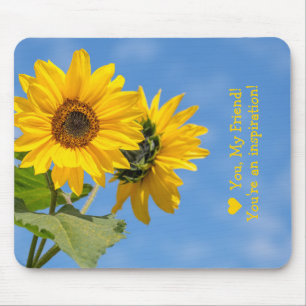 Tapis De Souris Cute Love Inspiration Sunflowers Upload Photo Text
