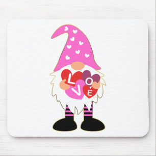 Tapis De Souris Cute LOVE Pink Heart Valentine Gnome