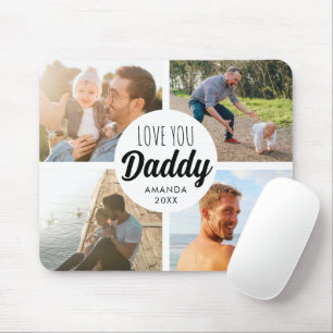 Tapis De Souris Cute Love You 'Papa' Collage Photo personnalisée