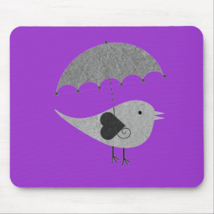 Tapis De Souris Cute Lovebird avec parapluie