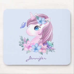 Tapis De Souris  Cute & Magical Baby Unicorn with Big Eyes
