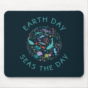 Tapis De Souris Cute Marine Sea Life Pun "Seas the Day" Jour des t
