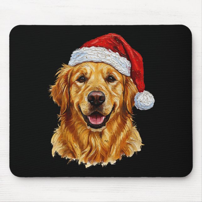 Tapis De Souris Cute Merry Christmas Golden Retriever Dog Christma (Devant)