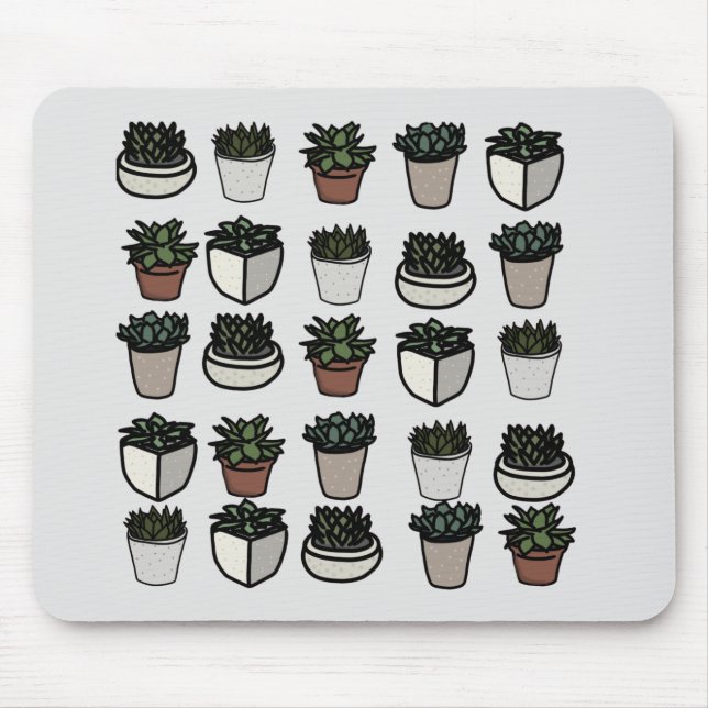 Tapis De Souris Cute mini motif succulent (Devant)