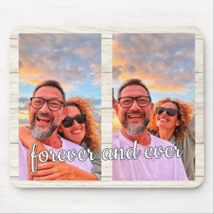 Tapis De Souris Cute Modern 2 Photo Collage Personnalisé Monogramm