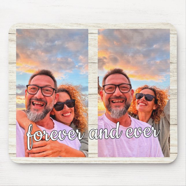 Tapis De Souris Cute Modern 2 Photo Collage Personnalisé Monogramm (Devant)