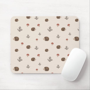 Tapis De Souris Cute Motif forestier de Hérisson et Champignons