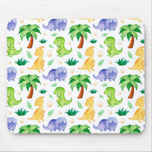 Tapis De Souris Cute Neon Aquarelle Dinosaur Motif