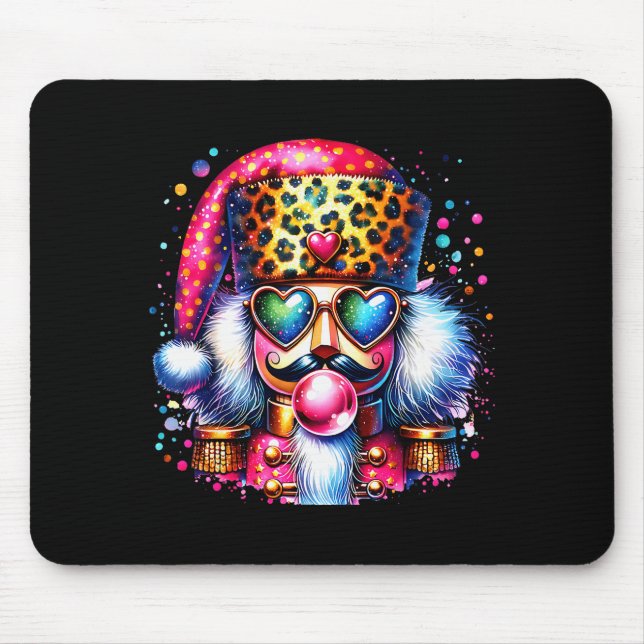 Tapis De Souris Cute Nutcracker Blowing Bubble Gum Nk Christmas Pa (Devant)