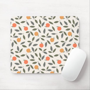 Tapis De Souris Cute Orange et Motif Feuille