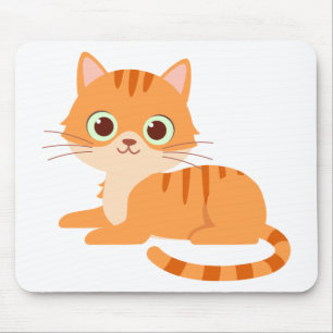 Tapis De Souris Cute Orange Tabby Kitten Cartoon Kitty Chat