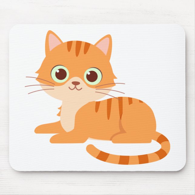 Tapis De Souris Cute Orange Tabby Kitten Cartoon Kitty Chat (Devant)