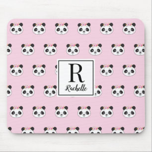 Tapis De Souris Cute Panda Girl Pink personnalisée