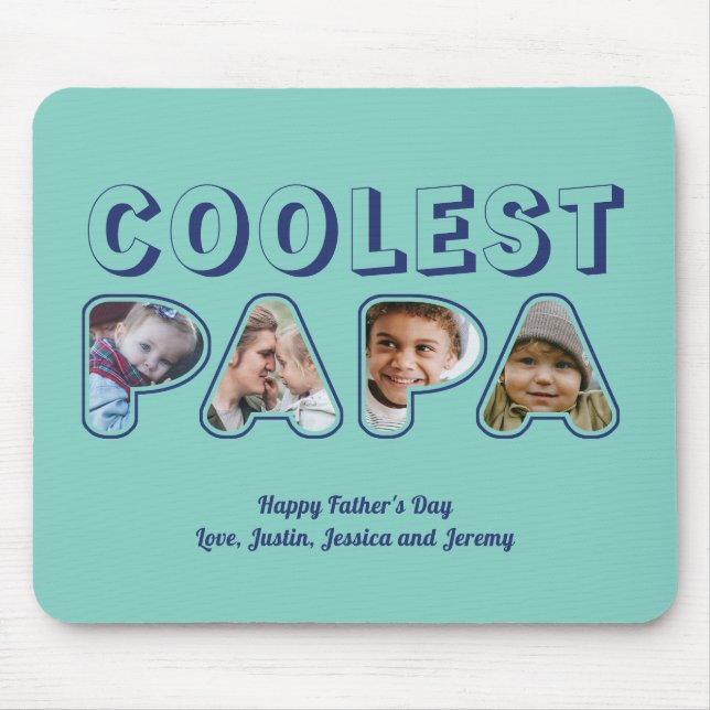 Tapis De Souris Cute Papa Cutout Personnalisé Famille Photo Fête d (Devant)