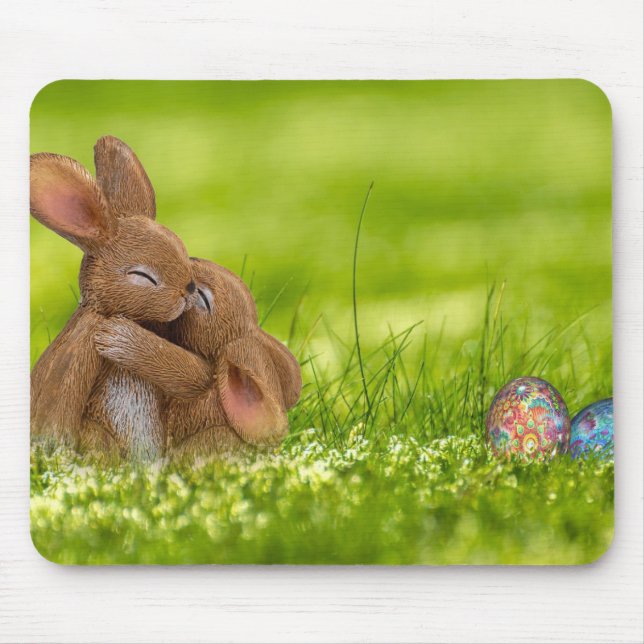 Tapis De Souris Cute Pâques lapines Oeufs printemps (Devant)